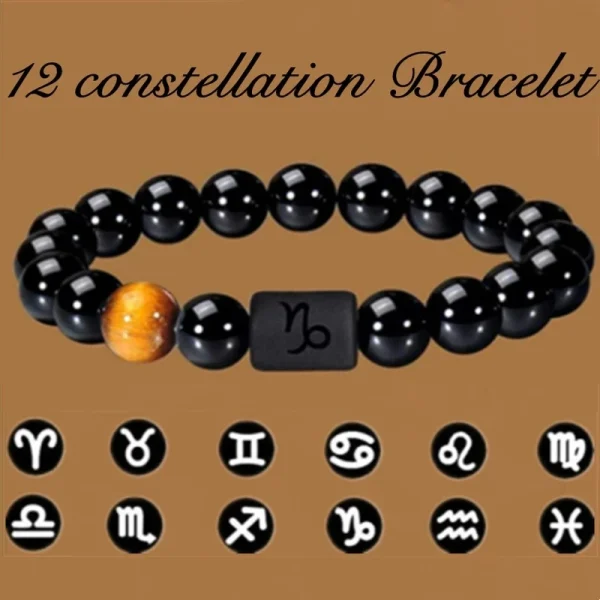 12 Constellation Zodiac Signs Beads Couples Bracelet
