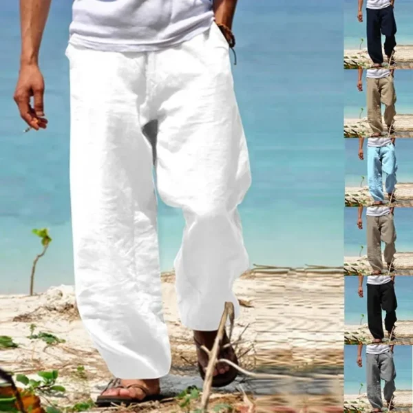 Men's Beach Pants Breathable Loose Straight Trousers