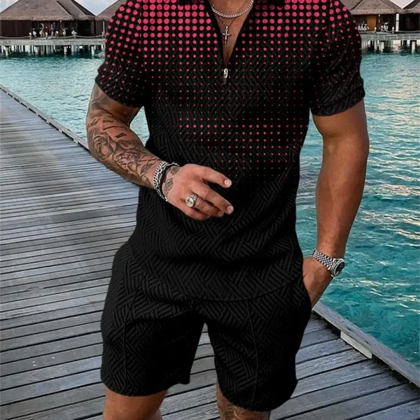 3D Polka Dot Print Men's Short Sleeve